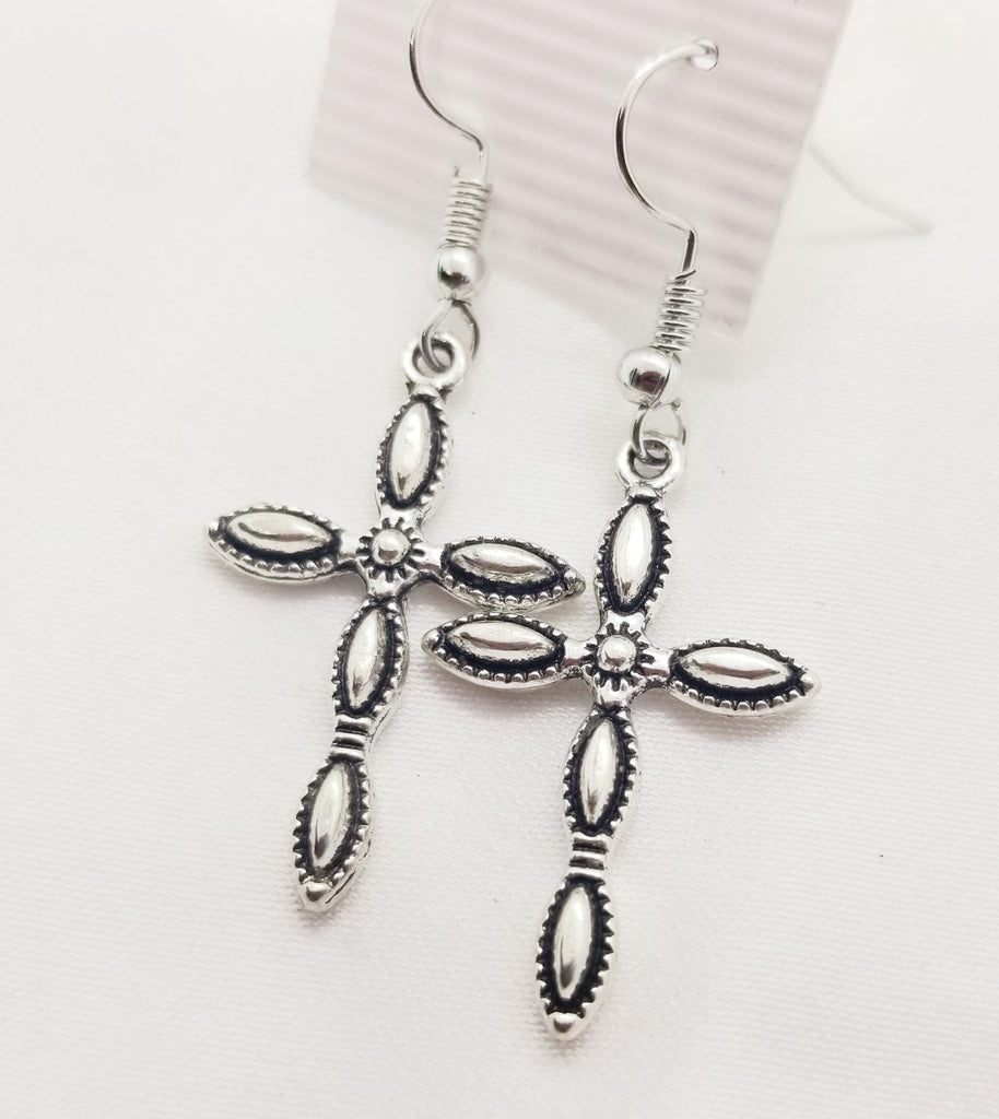 Cross earrings, pierced - Kpughdesigns