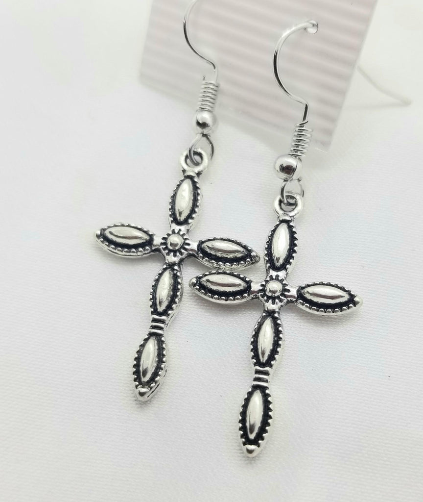 Cross earrings, pierced - Kpughdesigns