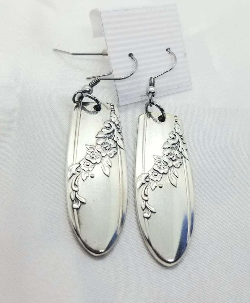 Spoon earrings, floral design - Kpughdesigns