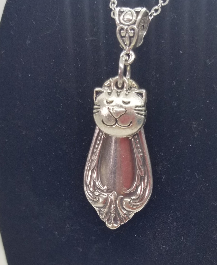 Cat necklace vintage silverware - Kpughdesigns